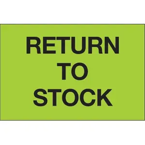 212 MAIN Self Adhesive Return To Stock Labels, 2x3 in Fluorescent Green, Roll of 500, Self Adhesive Label