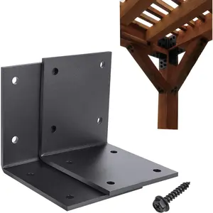 2 count 6" X 6" Heavy Duty L Brackets - 90  Bracket for 6" , Metal Corner Brackets, 1/4" Thickness   Bracket Screws Included, Fireplace Mantel Countertop Support, Max Load 300 lbs