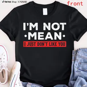 Unisex Short Sleeve Tee – Cotton Fabric, 'I'm Not Mean I Don't Like You Mean People' Slogan
