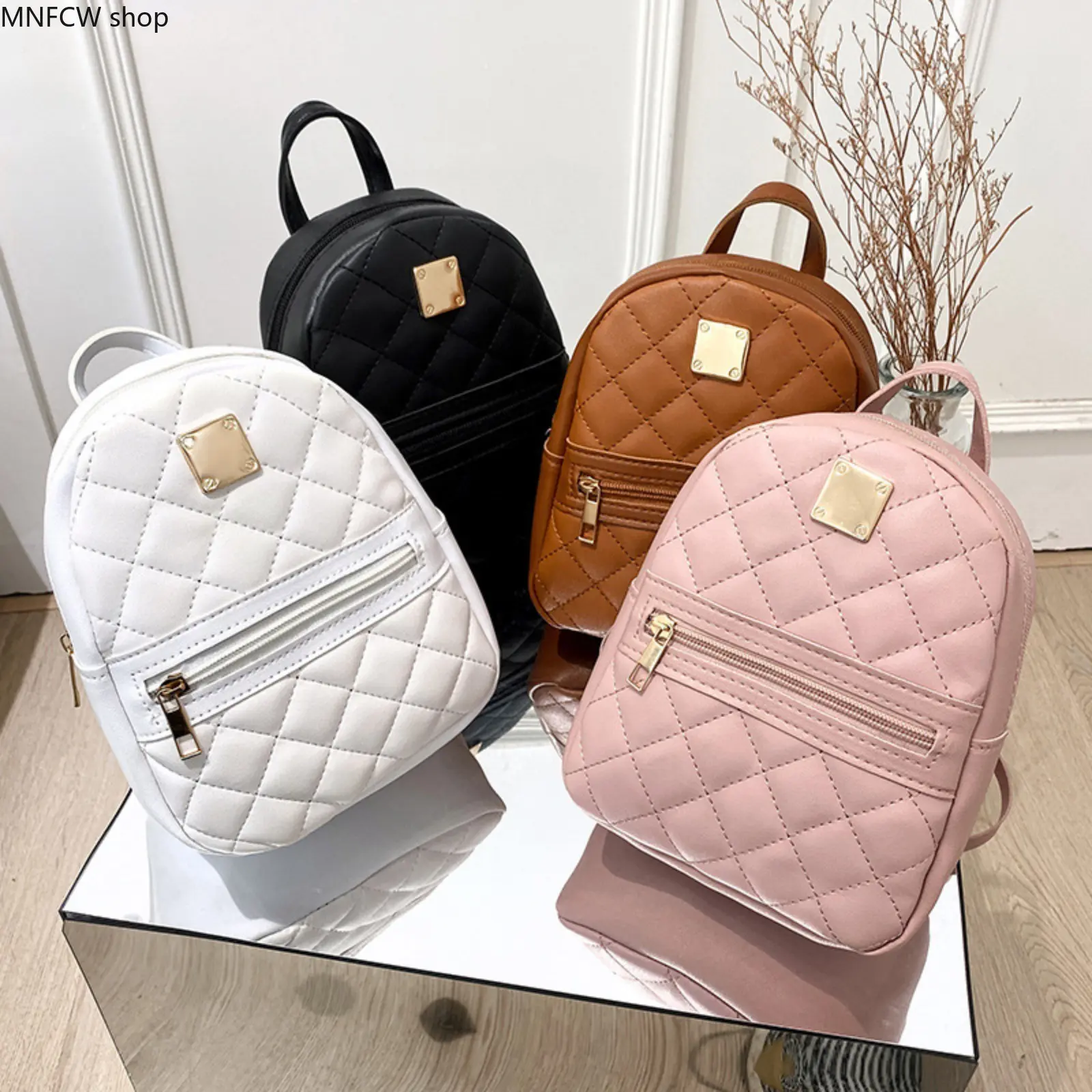 Women's Embroidered Floral Backpack, Cute Korean Style Small Bookbag for School, Lightweight Carry On for Daily Travel, Backpack Carry On