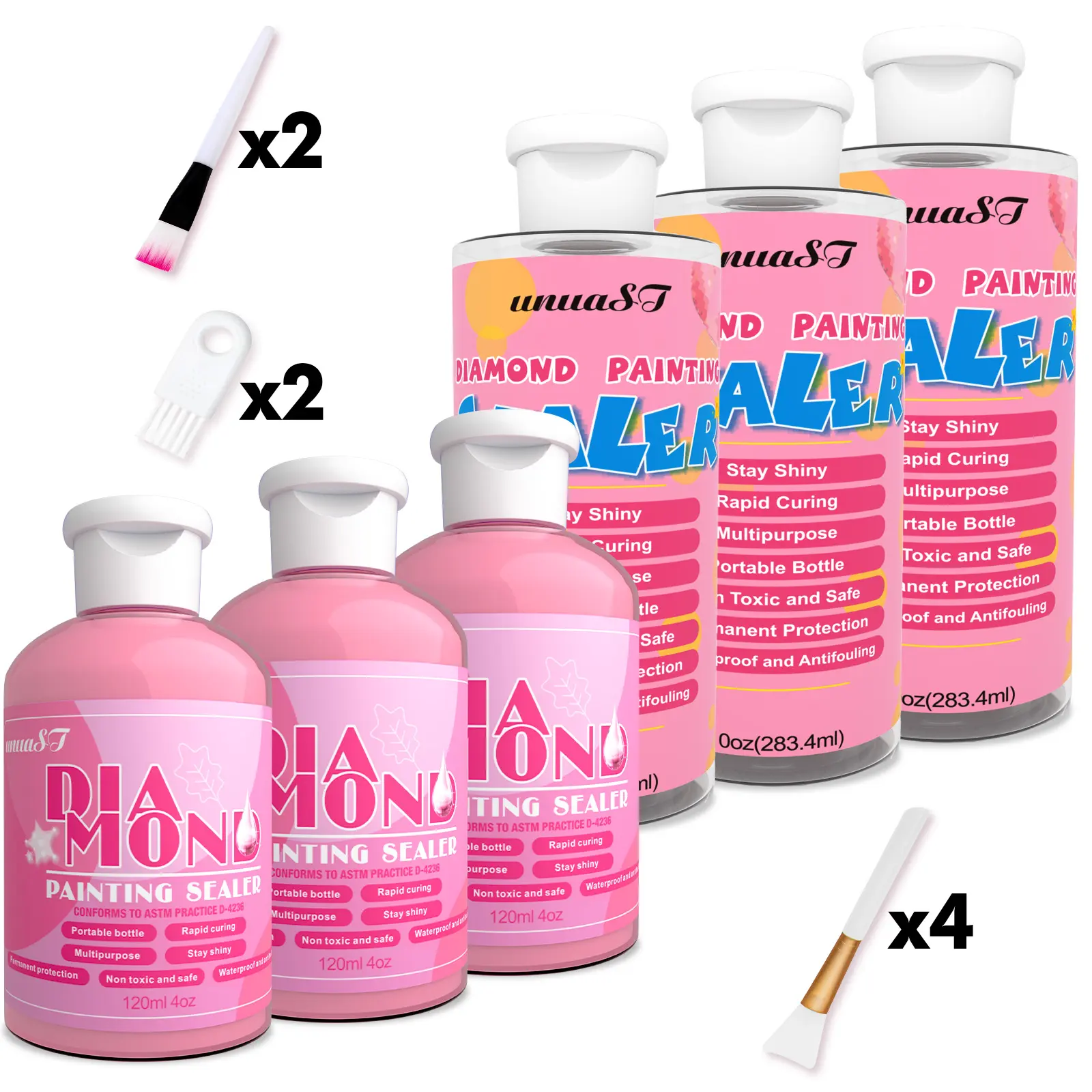42oz Diamond Painting Sealer Kit, 1240ml Diamond Painting Glue for Diamond Painting Sets, Diamond Art Glue is Used to Protect Diamond Paintings, Permanent Sparkle Diamond Art Sealer kit