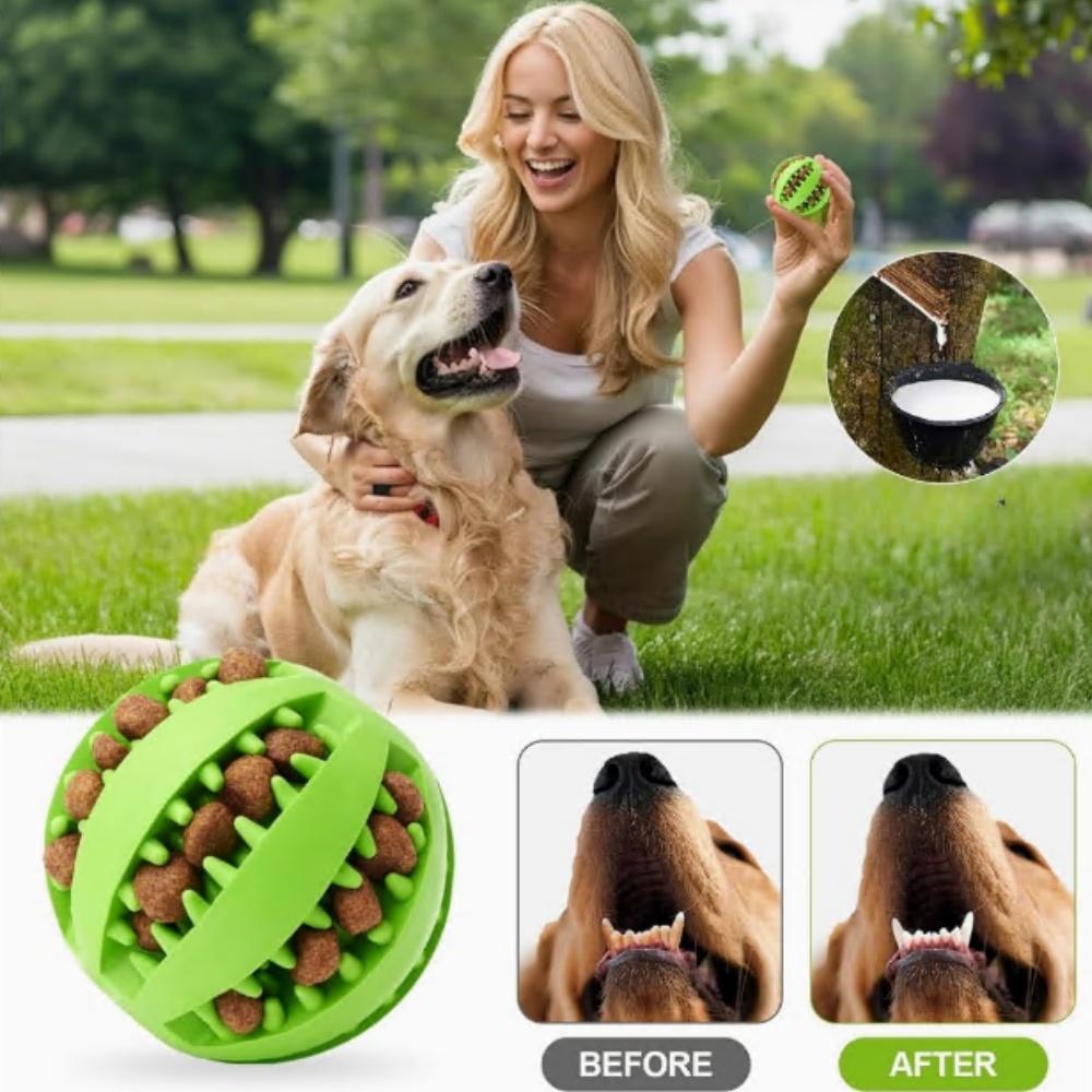 2pcs Toy Ball Interactive Dog Chew Toy Rubber Food Ball Puppy Teething Food, Treat Feeder Tooth Cleaning Ball Bite Resistant Pet Exercise Interactive Dog Toys 2.8 Inches IQ Training ﻿