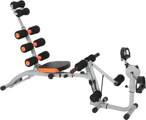 Multifunctional Ab Machine, Adjustable Sit Up Bench, Core Workout Bench for Abdominal Training, Foldable Home Gym Fitness Equipment with Ergonomic Back Support, Full Body Exercise