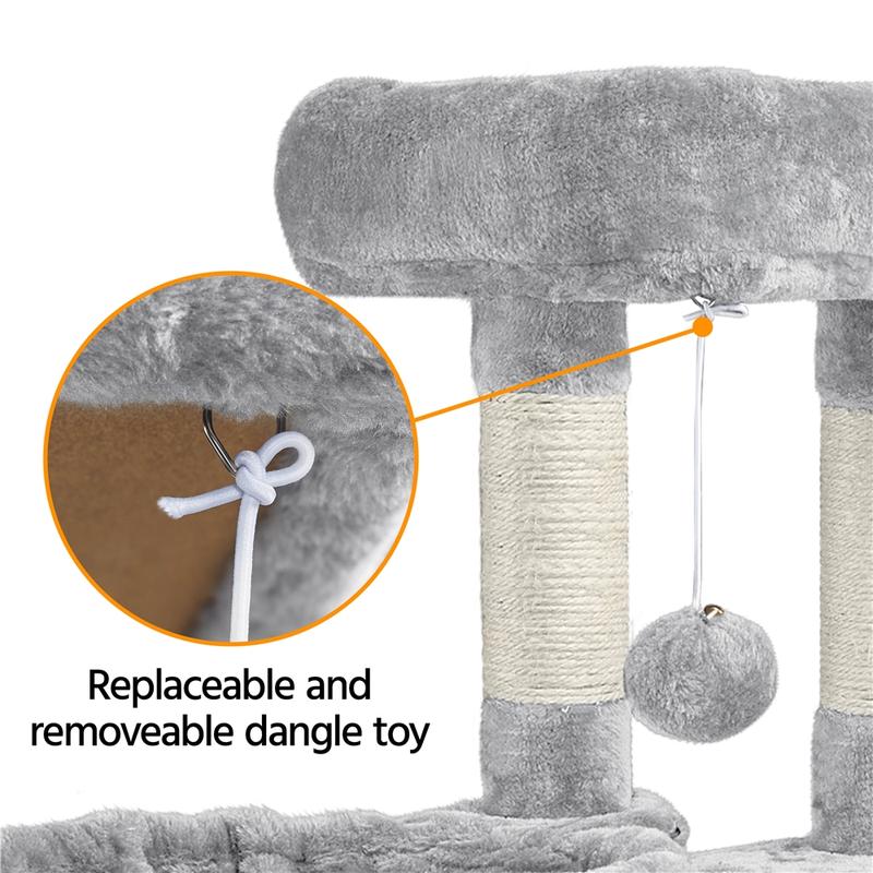 Yaheetech 42in Cat Tree with Scratching Posts and Condo, Plush Cat Tower with Perch Platform for Indoor Small Medium Cats