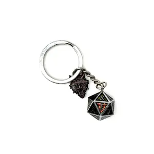 Norse D20 Keychains - Sparkle Yellow, Featuring Unique Designs and Decorative Elements