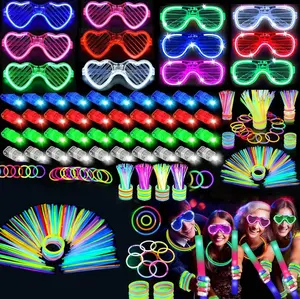 165 sets of holiday party supplies - including 15 glowing glasses, 50 glowing finger lights, and 100 glow sticks, perfect as small party gifts, unique birthday gifts, and wedding gifts. summerwins，summerwins