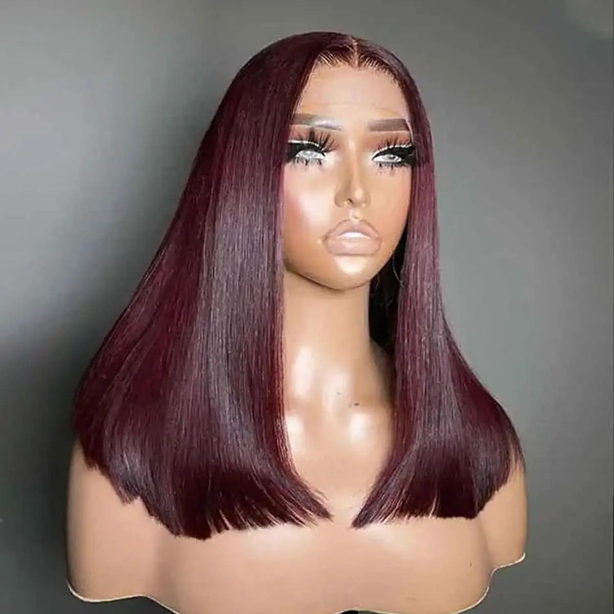 200% Density 99J Burgundy Short Bob Wig Human Hair 13X4 Lace Frontal Wigs For Women Lace Front Bob Wig Pre-Plucked Human Hair Wigs Short Brazilian Human Hair Wigs Transparent Lace Human Hair Wig, Glueless Wigs Human Hair, Heat Resistant