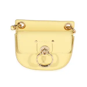 Yellow Leather The Mini Flat Pouch