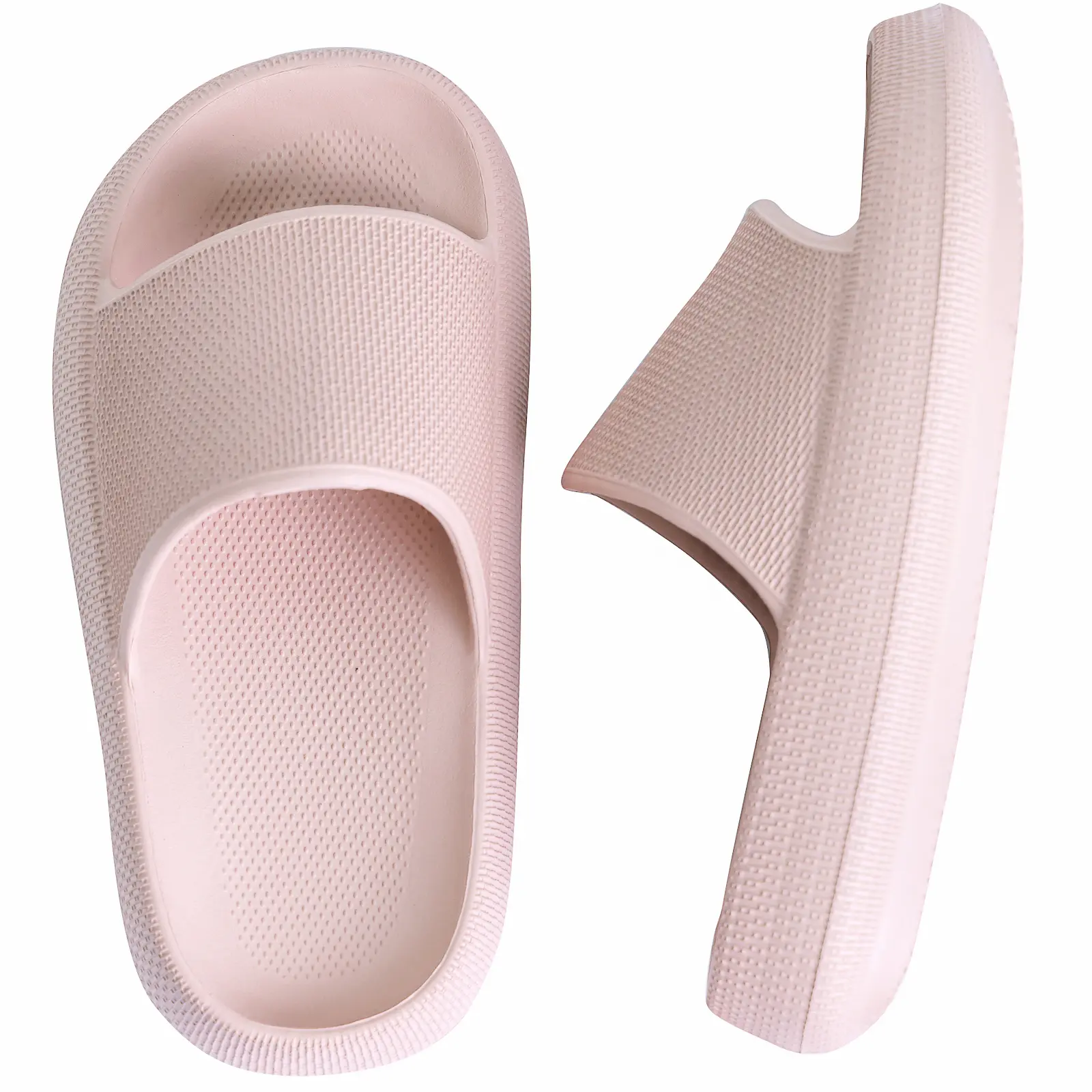 Women's EVA Cloud Slide Shoes - Cute Geometric Eva Slides for Women, Soft Sole, Non-Slip Thick-Sole Round-Toe Slip-On Slippers for Daily Home, Bathroom Use, Amusement Park, Footwear Slide