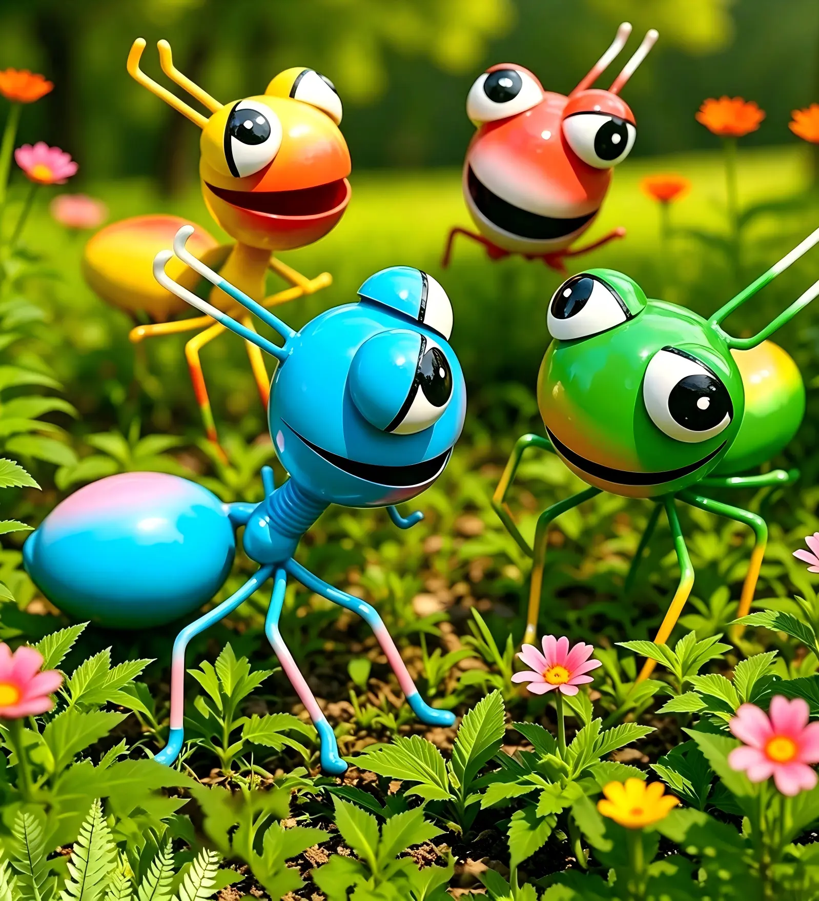 Funny Big Eyes Ant Metal Garden Decor, Outdoor Hanging Iron Art Sculpture, Cute Garden Wall Hanging Ornament for Fence Tree Patio Yard, Rustic Lawn Garden Decoration, Farmhouse Home Decor, Unique Gift for Garden Lovers