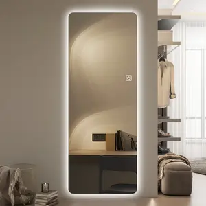 65×21" Full-Length LED Mirror with 3-Color Lighting, Rounded Corners, Wall-Mounted for Bedroom & Bathroom