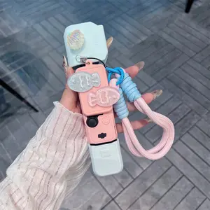 Luxury Cute Cartoon Handmade DIY Silicone Camera Case, Full Protection for Dji Pocket3, Ultra-Thin Soft Gel, Portable with Lanyard