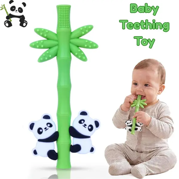 Baby Teething Toy, Silicone Teether Sticks for 0-24 Months, BPA-Free Baby Chew Toy, Sensory Teether for Newborns & Toddlers, Easy-Grip Teething Toy, Soothing Gum Relief