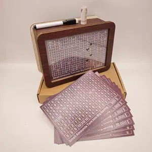 Wooden Money Box with Counter, 1 Count Retro Money Saving Box with Target and Numbers, Savings Challenge Money Box, Money Organizer Box, Room Accessory for Home Office