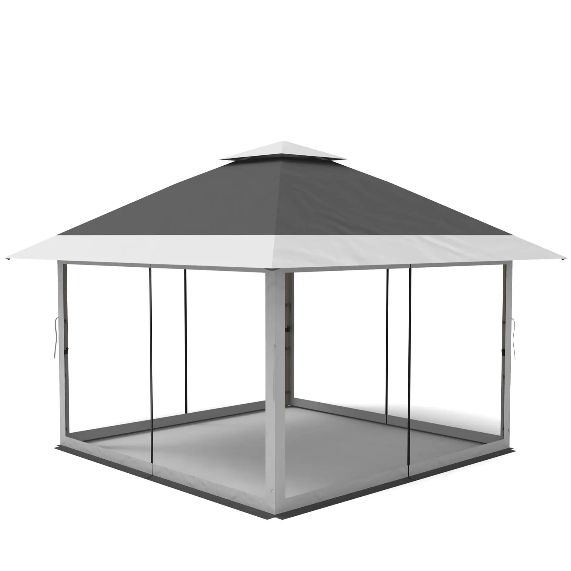 【GARVEE】12x12 Square Pop Up Gazebo Outdoor Canopy Shelter, 51 lbs, Mosquito Netting, 4 Standbags, Instant Setup, UV Prevention, Waterproof, Assembly Required for Lawn, Garden (Charcoal Gray-Light Gray, Red-Light Grey, Olive Green-Taupe)