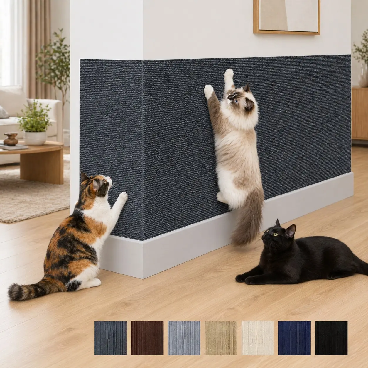 Durable Self-Adhesive Cat Scratch Pad Roll, Cuttable Furniture Protector, Sofa Corner Wall Guard, Indoor Cat Friendly, Easy Installation