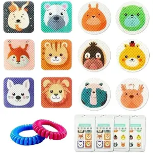 Meg 240 Cute Mosquito Stickers (Natural Plant-Based Essential Oils) & 2 Repellent Wristbands - Maximum, All-Day Natural Bite Prevention for Babies, Toddlers, Children & Adults: Ultimate Insect Repellent for Camping, Hiking, Backyard & Travel Essentials!