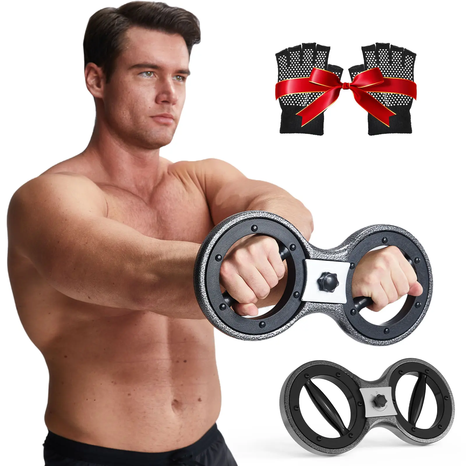 HOTWAVE Chest and Arm Trainer, Stainless Steel Rotator Exercise Equipment with Adjustable Resistance for Home Fitness Workout and Power Training, Home Fitness Equipment, Multifunctional Workout Station, Adjustable Workout Equipment
