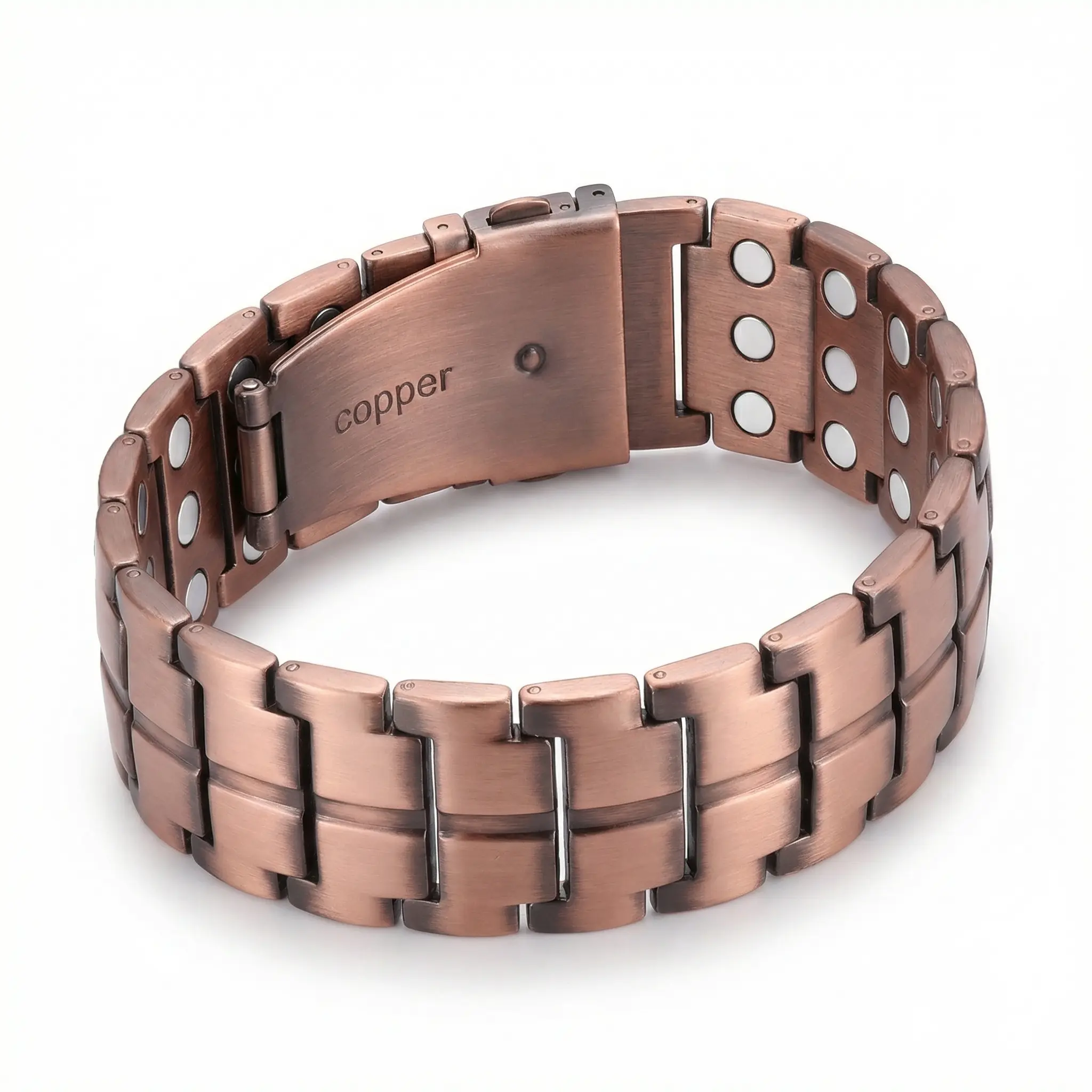 Men's 3X Copper Magnetic Bracelet - Classic Minimalist Adjustable Cuff for Masculine Everyday Wear