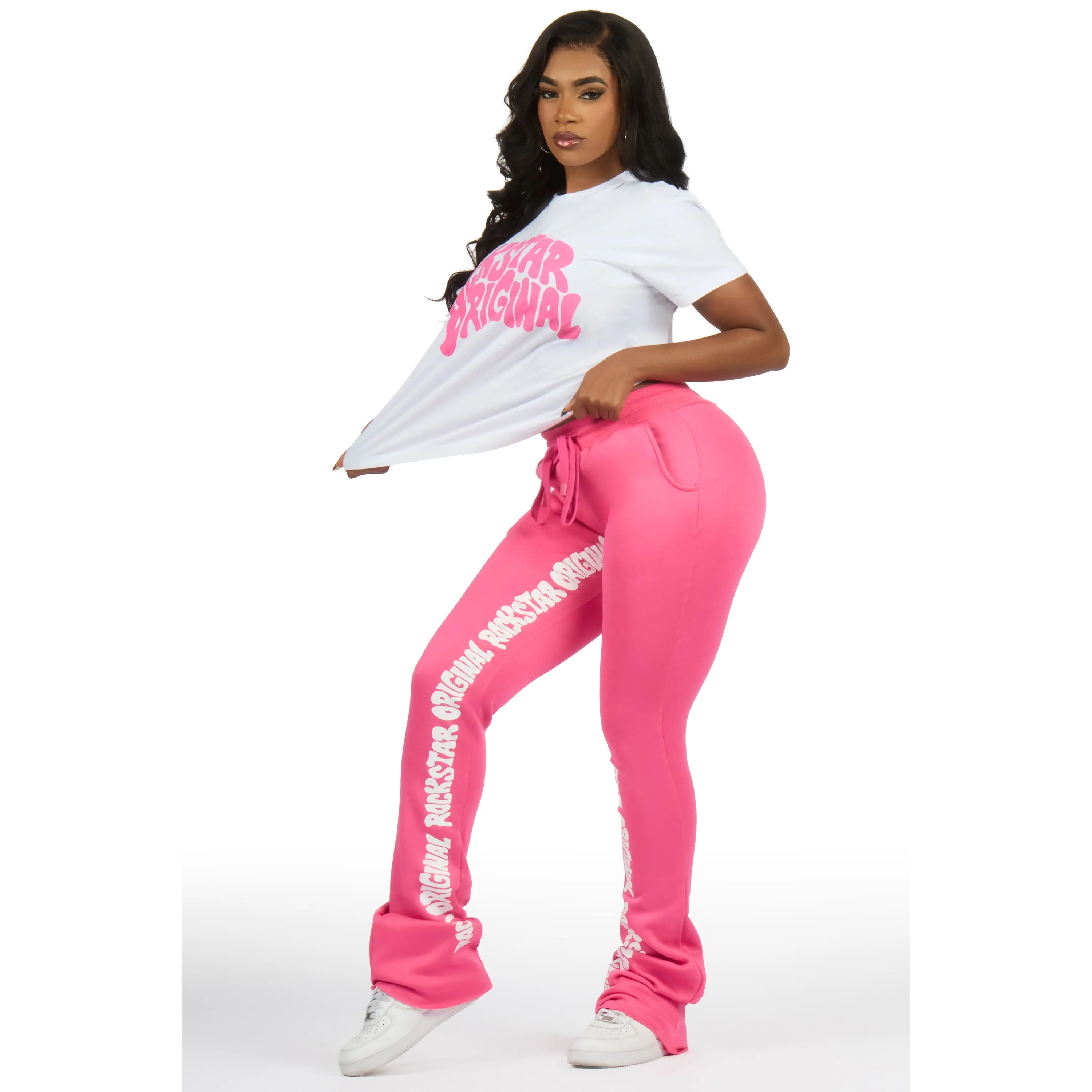 Monique White/Hot Pink T-Shirt Trackset