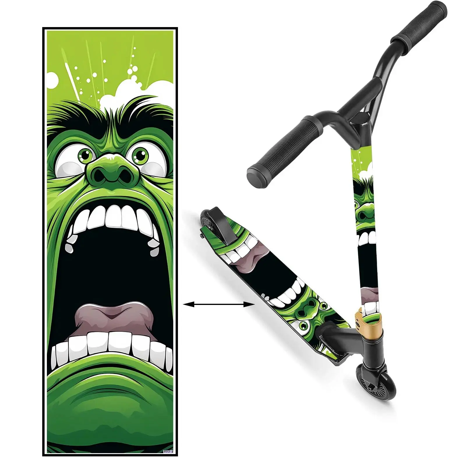 1 Piece Green Monster Screaming Funny Scooter Sticker, Scooter Body Sticker, Personalized Installation Anti-Slip PVC Material