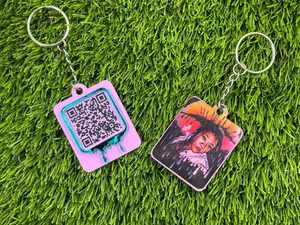 Personalized Sublimation  QR Code Keychain