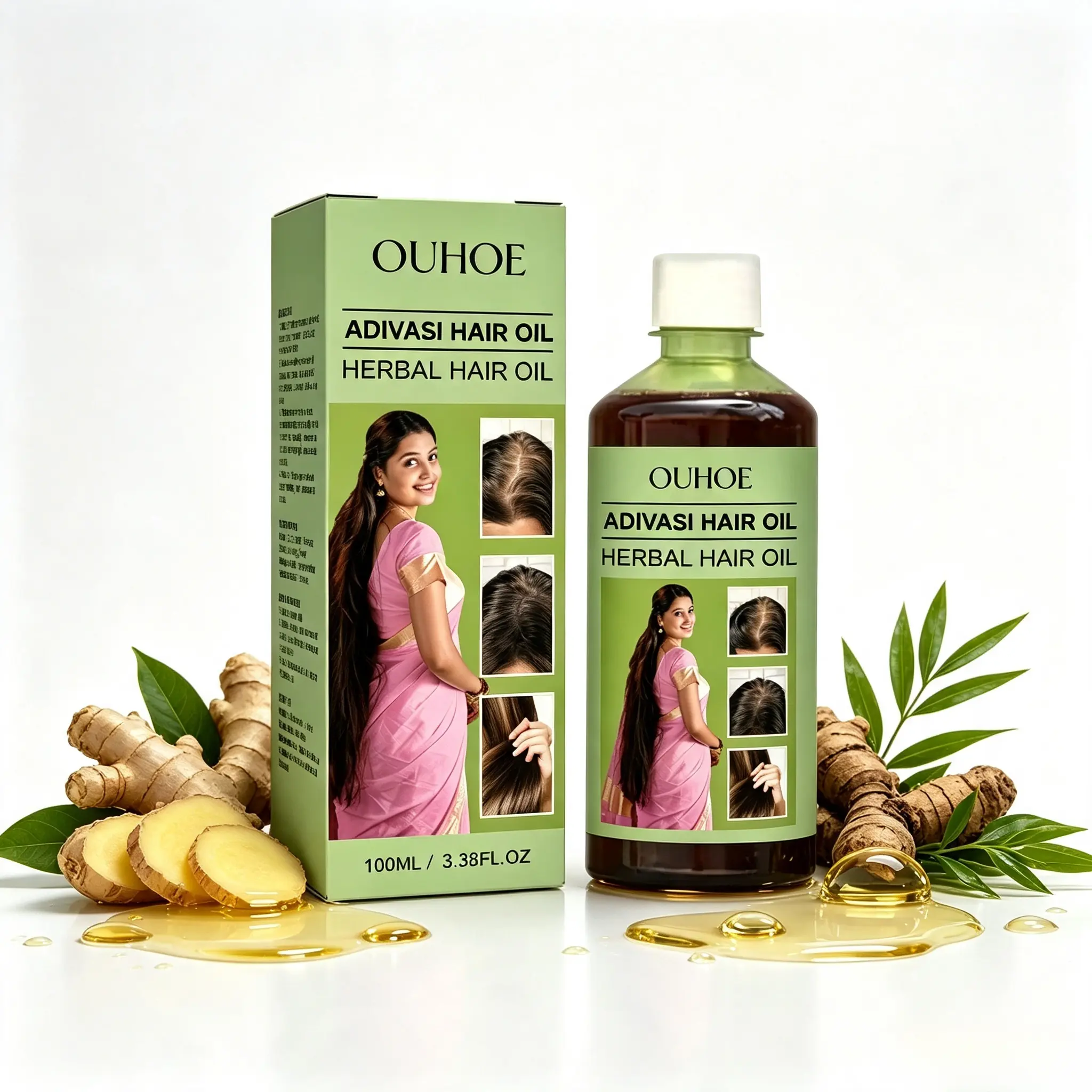 Herbal Infused Daily Hair Surface Conditioning Oil, Lightweight Leave-In Hair Cosmetic, Gentle Strand Softening Liquid, Silky Smooth Texture for Tamed Loose Strands, Portable Multi-Use Styling Supply for Post-Shower Daily Hair Texture Upkeep