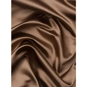 Chocolate Brown Silky Stretch Satin
