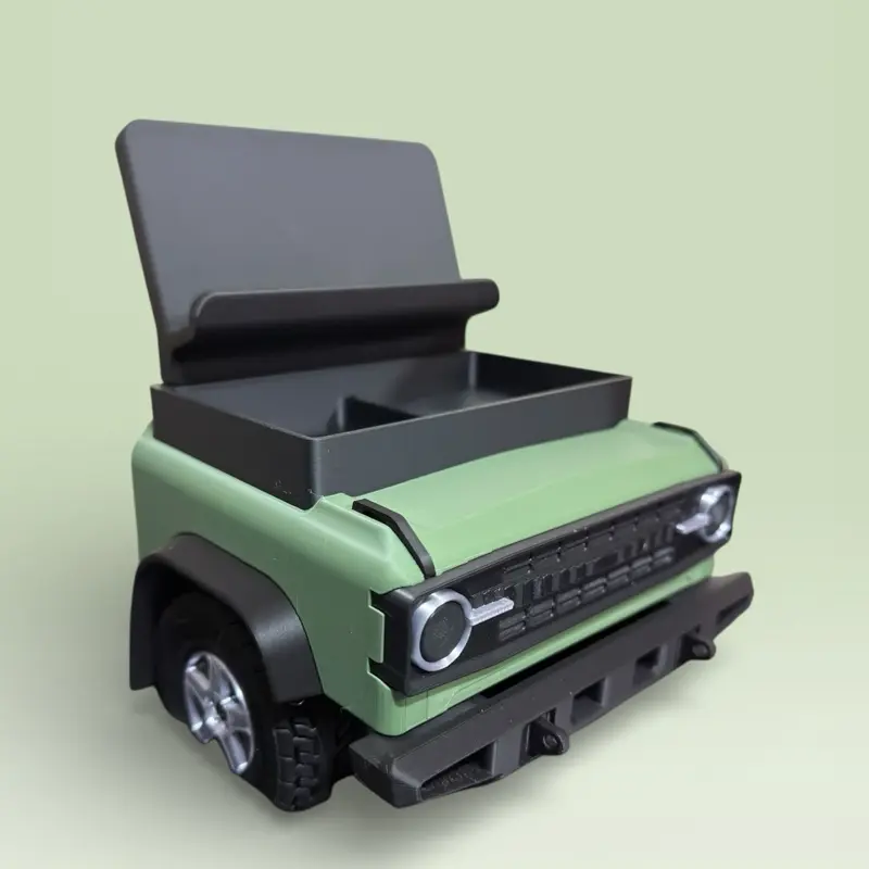Bronco Style Desk Phone Holder with Drawer | Car Themed Desk Organizer