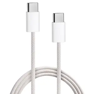 3.3FT/100cm Durable Braided Nylon USB-C To Type-C Fast Charging Cellphone Cable, Compatible With IPhone 16/15 Series, S25