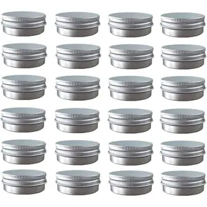 24 Pack Metal Tin Storage Jar Containers 2 Oz/60ml Screw Top Round Aluminum Tin Cans with Screw Cap Beauty & Personal Care
