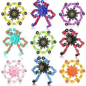Easter Basket Stuffers Transformable Fidget Spinners 9PC High-Speed Smooth Spinning Deformable Chains DIY Robot Fingertip Gyros Toy Party Favors Kids Stress Relief Sensory Toys