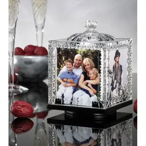 212 MAIN Dublin Crystals Revolving Photo Cube Frame - Baby & Maternity Home Decor, Home Decor Gift, Wedding Gift for Infants