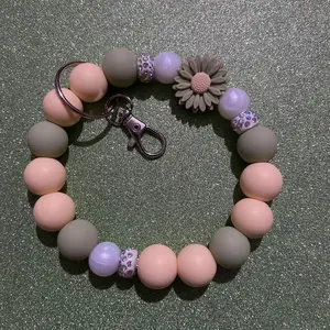 Wristlet Keychain, Wired, Stainless Steel Cable, Five Nights, Silicone beads, varies in size, color, weight, materials, durable