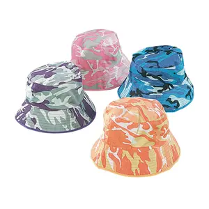 Bright Camouflage Bucket Hats - 12 Pc.