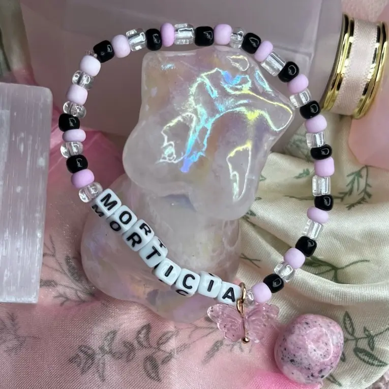 Custom Name Bracelet - Pink + Butterfly