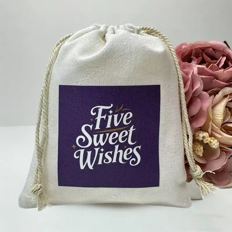 New Premium Velour Drawstring Pouches 10pcs Five Sweet Wishes Bag for Wedding Jewelry Birthday Party Candy Favor Makeup Gifts Packaging