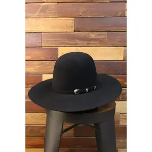 LR: Black Felt 4x (Open Crown) Hat