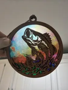 Large Mouth Bass Suncatcher for Sunny Window