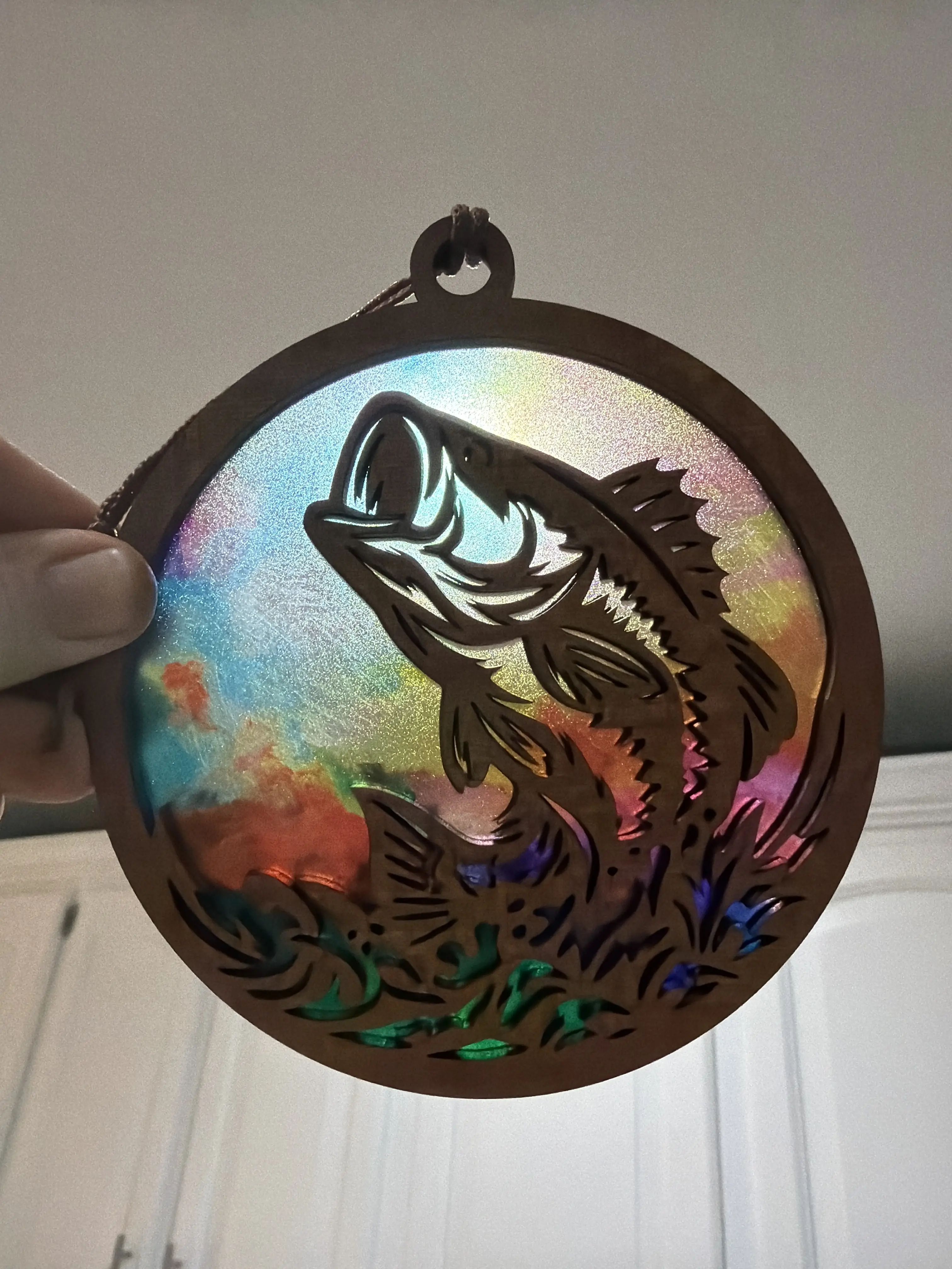 Large Mouth Bass Suncatcher for Sunny Window