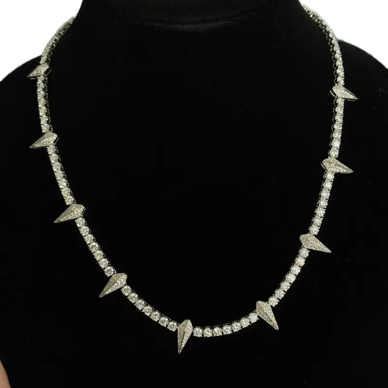S925 MST TENNIS WITH SPIKES NECKLACE S925 MST TENNIS WITH SPIKES NECKLACE