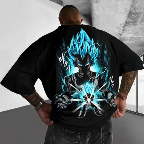 Dragon Ball DBZ Vegeta Unisex Summer outfits men streetwear 80s 90s graphic tees cotton Anime tank tops men gifts