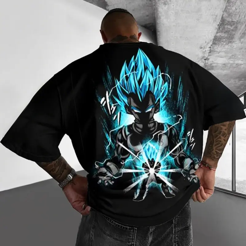 Dragon Ball DBZ Vegeta Unisex Summer outfits men streetwear 80s 90s graphic tees cotton Anime tank tops men gifts