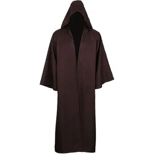Jedi Uniform Hooded Robe Knight Suits Black Tunic Full Halloween Darth Cloak Cosplay Costume