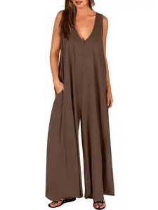 Summer Women's Jumpsuit, Fresh Casual Loose Fit Slimming Straight Leg Wide Leg Pants, Breathable Multi-Occasion, Comfortable and Stylish, Womenswear