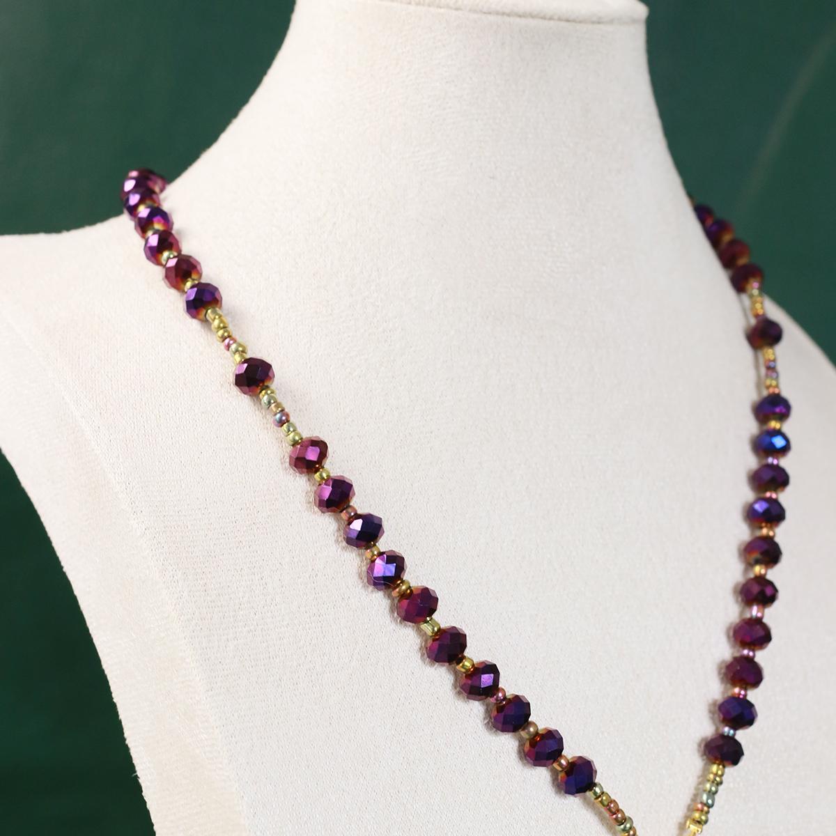 Catholic Rosary Purple Beads Necklace, with Crucifix Rosaries Communion Rosary Christian Gifts Catholic Gifts with a Gift Box And 18pcs Praying Cards