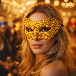 New Party Mask for Women and Men: High-Quality DIY Masks Embellished with Rhinestones for Proms, Bars, Raves, Parties, and Dance Stage Performances