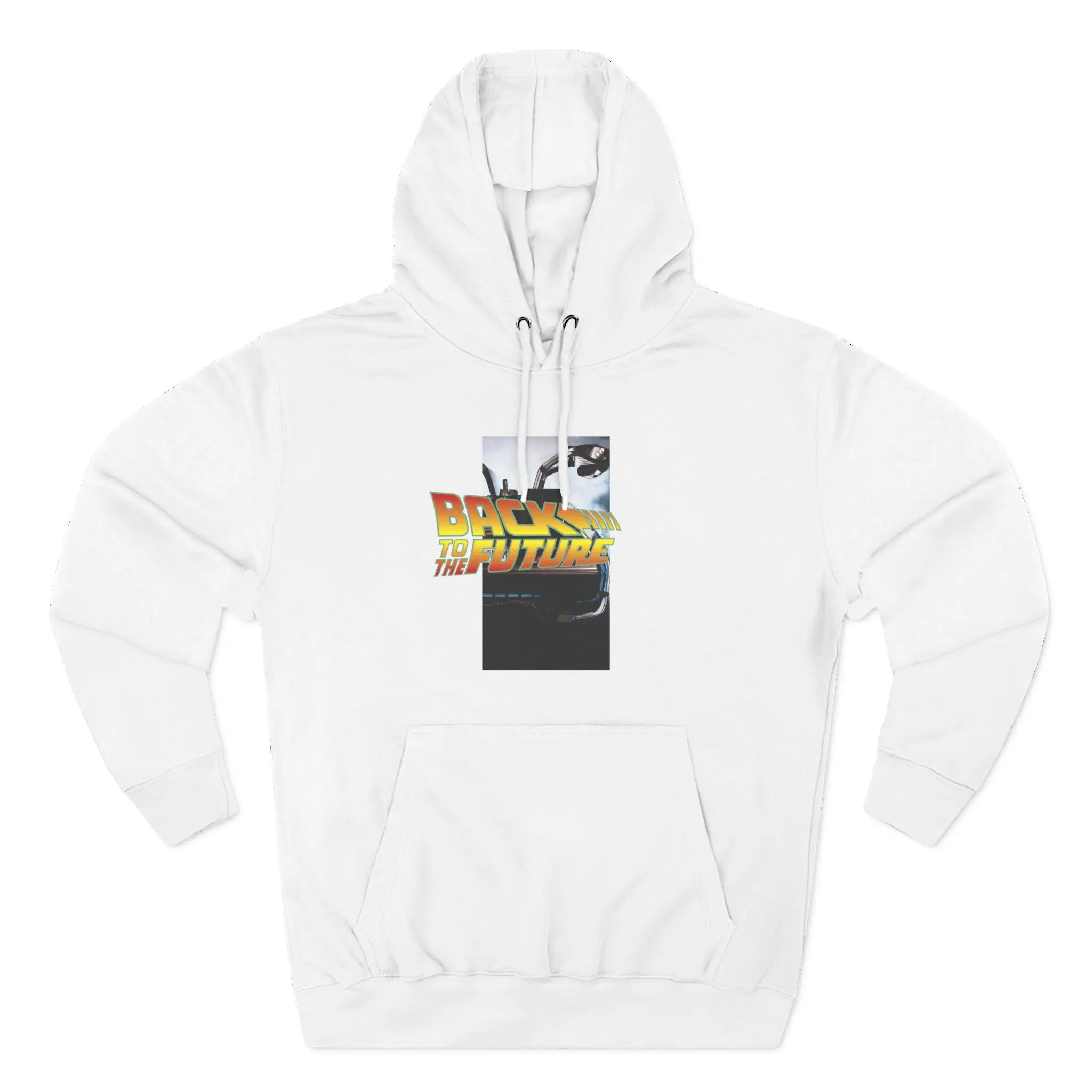 Back to the Future Panel Hoodie | Retro Movie Logo, 3-Panel Design