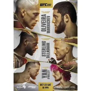 UFC 280 Charles Oliveira vs. Islam Makhachev 2022 MMA Fight Poster Print
