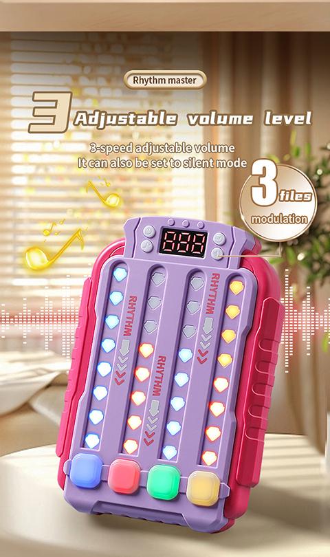 2026 New LED Light Music Fidget Toy Rhythm Master Finger Game Stress Relief ,Focus Training,Memory Boost,Hand-Eye Coordination Portable Sensory Toy,Couple Interactive Friend Party Game,Birthday Gift ,Holiday Present Cool Autism Gift for Kids Adults Teens